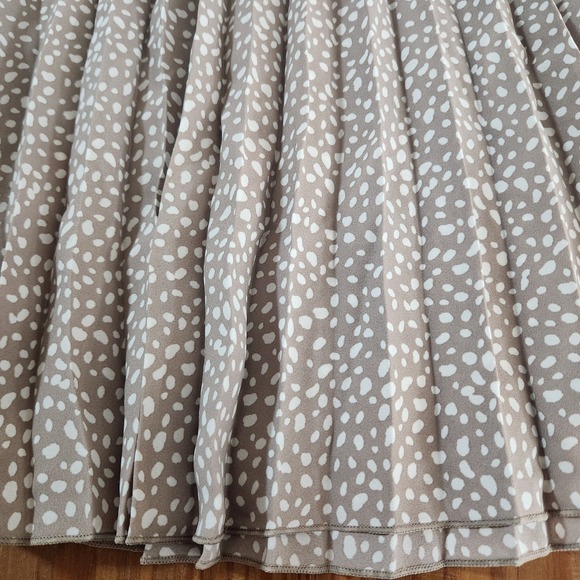 Vince Camuto Beige Polka‎ Dot Pleated Midi Skirt NWT Elastic Waist Pull On XXL - Picture 3 of 9